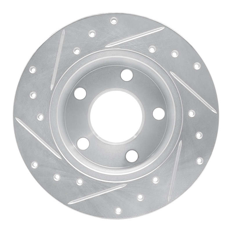 Audi A6 Quattro Brake Rotor (1) - Rear Right - R1 Concepts - Drilled & Slotted - Silver - `99-`02